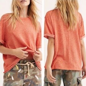 Free People We The Free Cassidy Oversized T-shirt Tee XS Orange